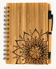 Load image into Gallery viewer, Bamboo Floral Journal + Pen